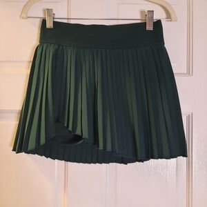 SO Dark Green Mini Pleated Tennis Skirt